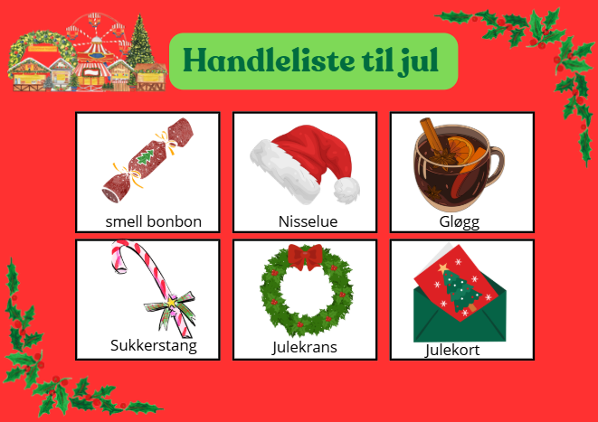 Handleliste til jul - et morsomt lottospill